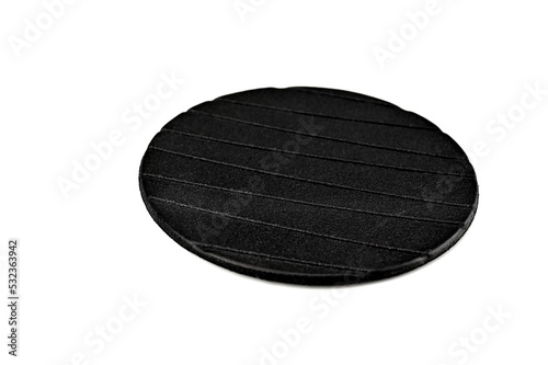 One black coaster with streaks