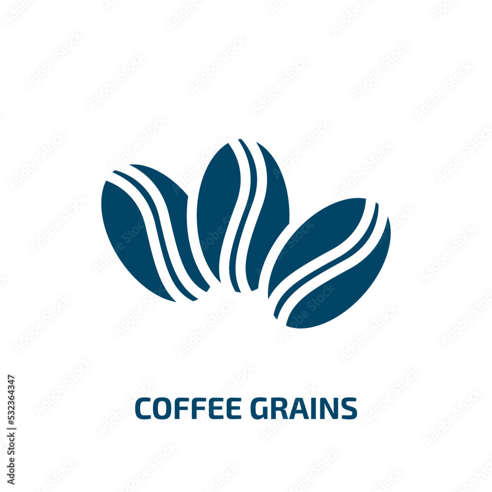 Obraz premium coffee grains icon from culture collection. Filled coffee grains, grain, coffee glyph icons isolated on white background. Black vector coffee grains sign, symbol for web design and mobile apps