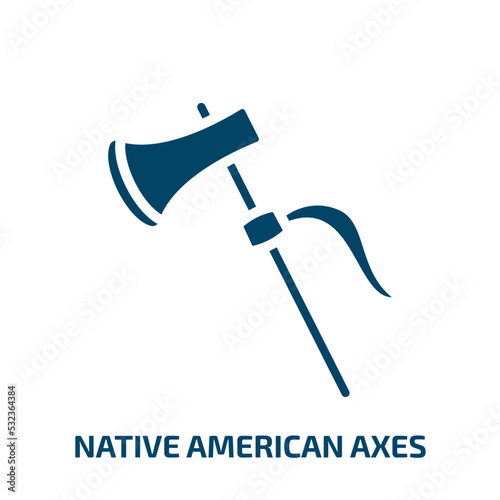 native american axes icon from culture collection. Filled native american axes, american, axe glyph icons isolated on white background. Black vector native american axes sign, symbol for web design photo