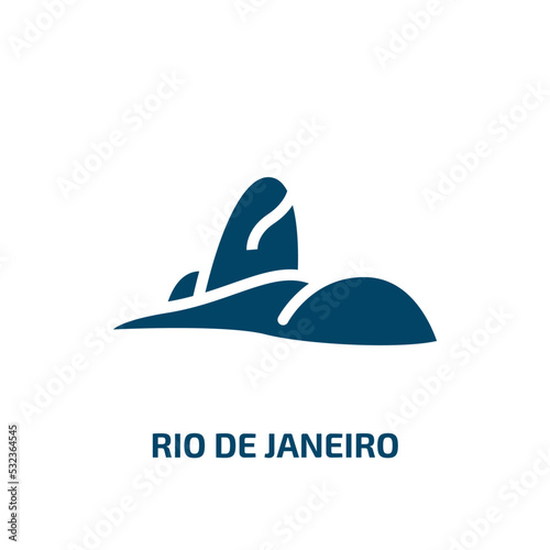 rio de janeiro icon from culture collection. Filled rio de janeiro, brazil, america glyph icons isolated on white background. Black vector rio de janeiro sign, symbol for web design and mobile apps