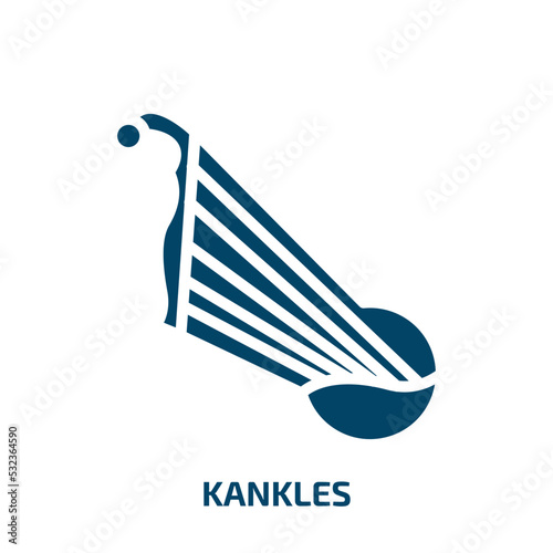 kankles icon from culture collection. Filled kankles, traditional, instrument glyph icons isolated on white background. Black vector kankles sign, symbol for web design and mobile apps