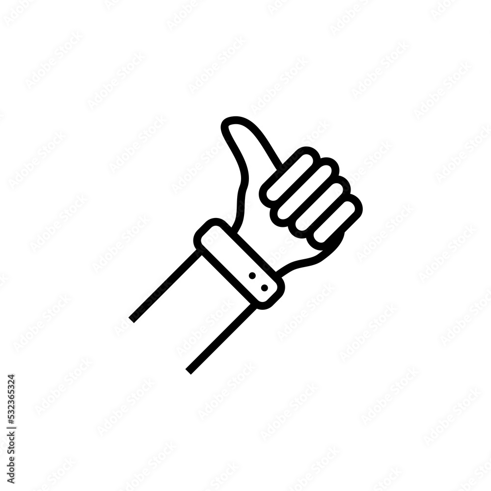 Thumb up line icon isolated on white background Thumb up line icon isolated on white background