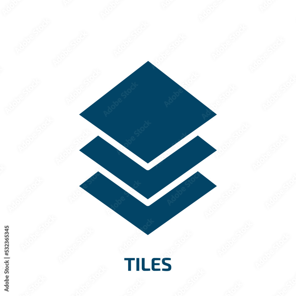 tiles icon from construction tools collection. Filled tiles, tile
