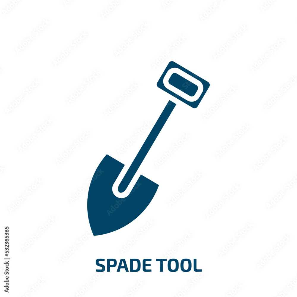 spade tool icon from construction tools collection. Filled spade tool, spade, shovel glyph icons isolated on white background. Black vector spade tool sign, symbol for web design and mobile apps spade tool icon from construction tools collection. Filled spade tool, spade, shovel glyph icons isolated on white background. Black vector spade tool sign, symbol for web design and mobile apps