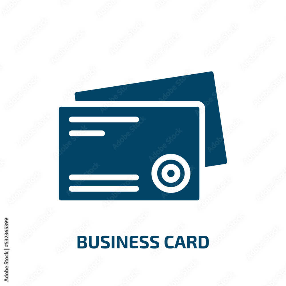 business card icon from business and analytics collection. Filled business card, business, information glyph icons isolated on white background. Black vector business card sign, symbol for web design business card icon from business and analytics collection. Filled business card, business, information glyph icons isolated on white background. Black vector business card sign, symbol for web design