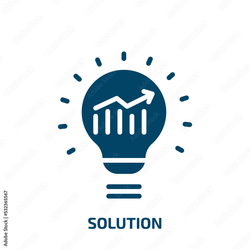 solution icon from business collection. Filled solution, idea, bulb glyph icons isolated on white background. Black vector solution sign, symbol for web design and mobile apps solution icon from business collection. Filled solution, idea, bulb glyph icons isolated on white background. Black vector solution sign, symbol for web design and mobile apps
