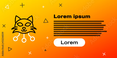 Line NFT Digital crypto art icon isolated on yellow background. Non fungible token. Colorful outline concept. Vector