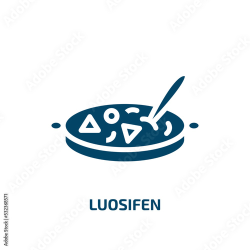 luosifen icon from food collection. Filled luosifen, omelette, guotie glyph icons isolated on white background. Black vector luosifen sign, symbol for web design and mobile apps