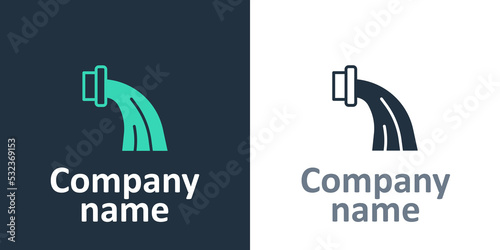 Logotype Aquarius zodiac sign icon isolated on white background. Astrological horoscope collection. Logo design template element. Vector