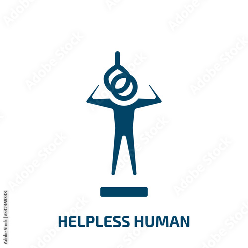 helpless human icon from feelings collection. Filled helpless human, human, help glyph icons isolated on white background. Black vector helpless human sign, symbol for web design and mobile apps