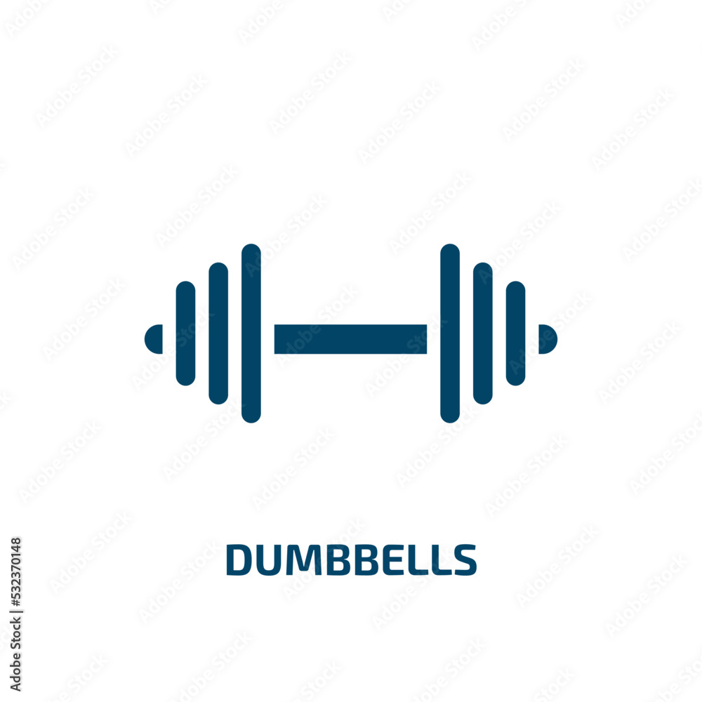 dumbbells icon from health and medical collection. Filled dumbbells, fitness, dumbbell glyph icons isolated on white background. Black vector dumbbells sign, symbol for web design and mobile apps dumbbells icon from health and medical collection. Filled dumbbells, fitness, dumbbell glyph icons isolated on white background. Black vector dumbbells sign, symbol for web design and mobile apps