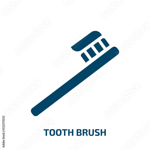 tooth brush icon from medical collection. Filled tooth brush, toothbrush, dental glyph icons isolated on white background. Black vector tooth brush sign, symbol for web design and mobile apps