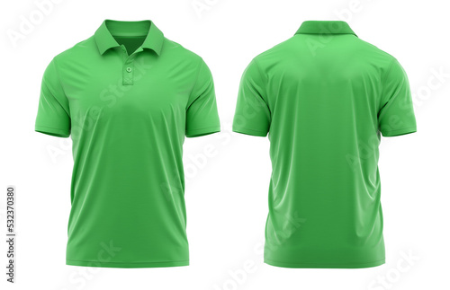 Polo shirt, Short Sleeve, 2 Button, Pique fabric. Texture ( 3d rendered ) Green