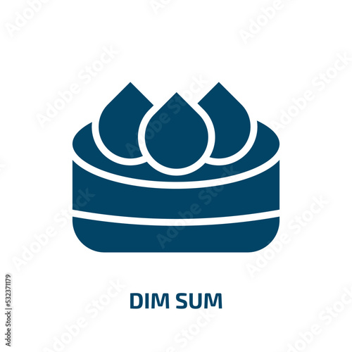 dim sum icon from hotel and restaurant collection. Filled dim sum, restaurant, food glyph icons isolated on white background. Black vector dim sum sign, symbol for web design and mobile apps