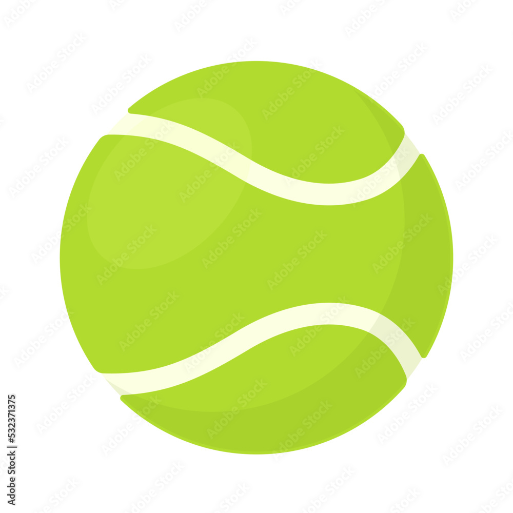 tennis ball flat vector illustration logo icon clipart Stock Vector | Adobe  Stock