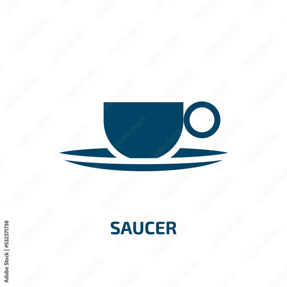 saucer icon from kitchen collection. Filled saucer, hot, beverage glyph icons isolated on white background. Black vector saucer sign, symbol for web design and mobile apps saucer icon from kitchen collection. Filled saucer, hot, beverage glyph icons isolated on white background. Black vector saucer sign, symbol for web design and mobile apps