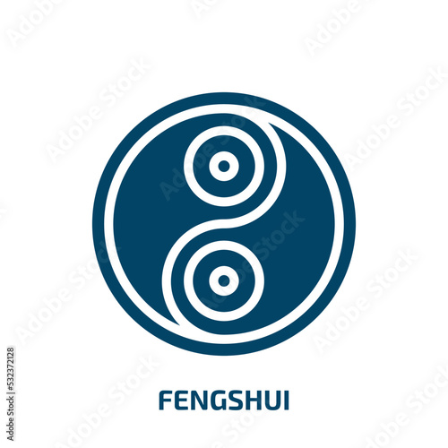 fengshui icon from nature collection. Filled fengshui, chinese, japanese glyph icons isolated on white background. Black vector fengshui sign, symbol for web design and mobile apps