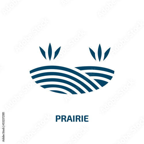 prairie icon from nature collection. Filled prairie, wild, american glyph icons isolated on white background. Black vector prairie sign, symbol for web design and mobile apps