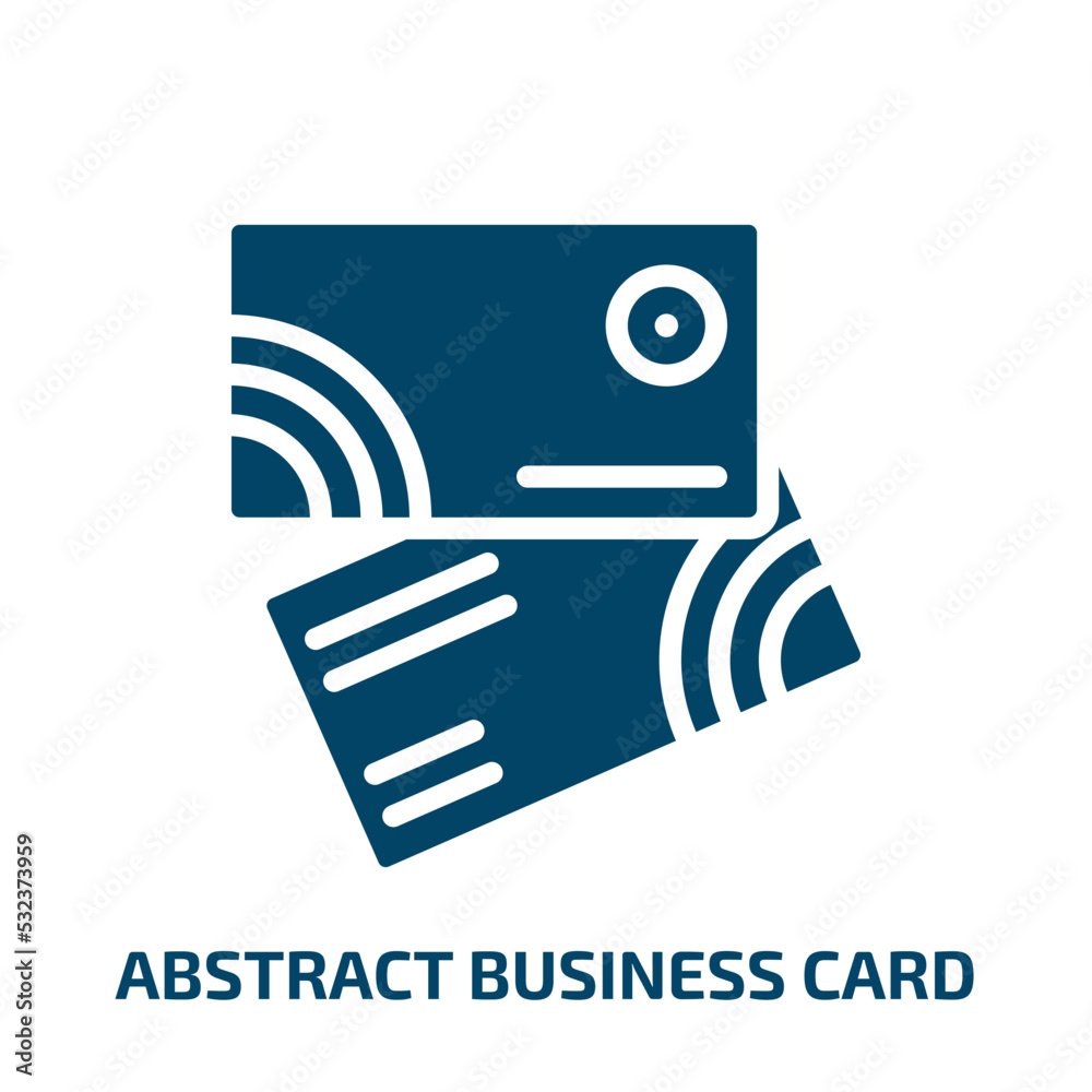 Naklejka premium abstract business card icon from other collection. Filled abstract business card, template, company glyph icons isolated on white background. Black vector abstract business card sign, symbol for web