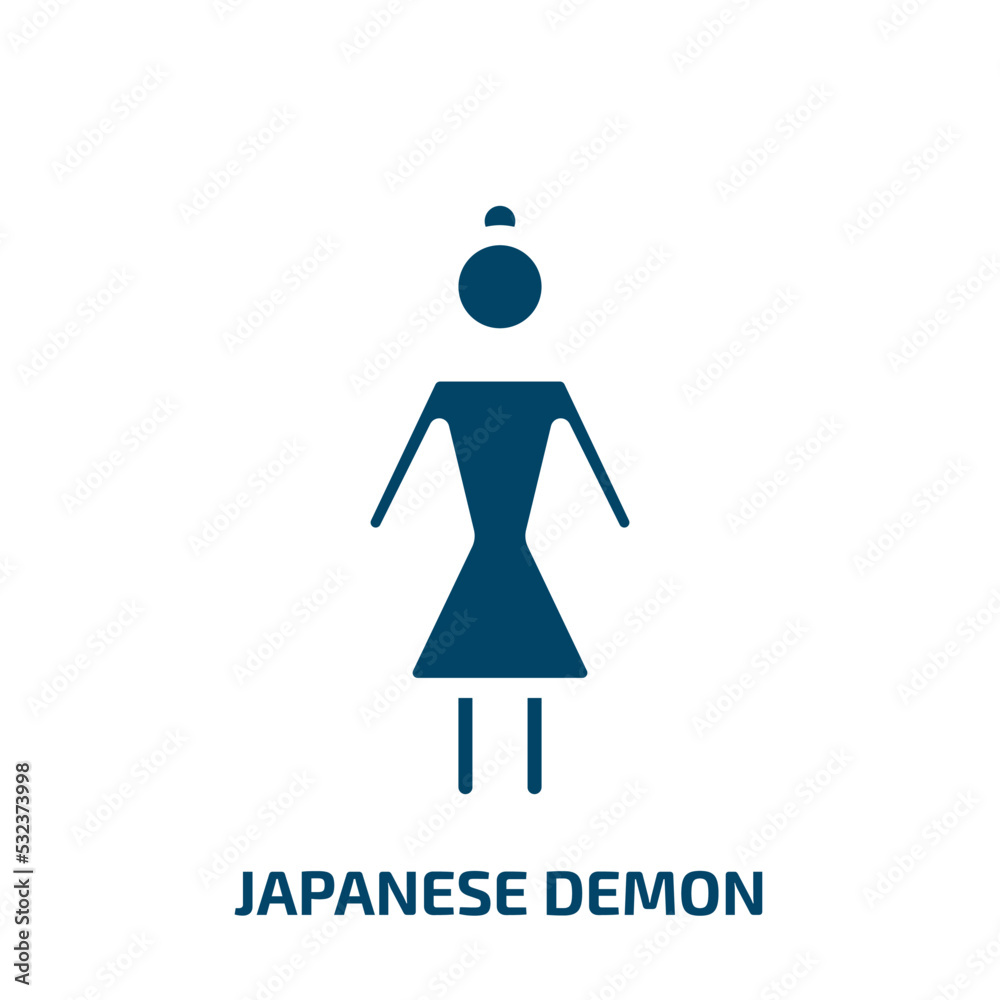 Obraz premium japanese demon icon from other collection. Filled japanese demon, devil, demon glyph icons isolated on white background. Black vector japanese demon sign, symbol for web design and mobile apps