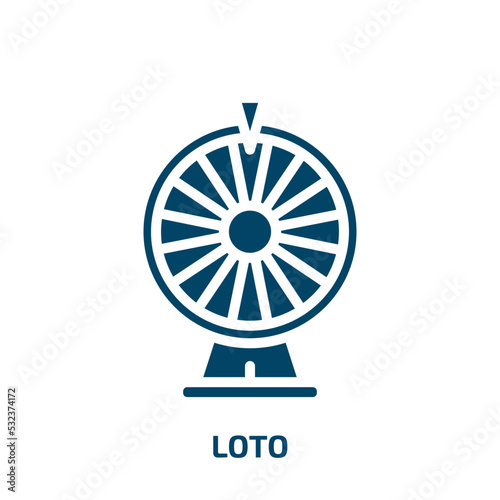 loto icon from other collection. Filled loto, beauty, lotus glyph icons isolated on white background. Black vector loto sign, symbol for web design and mobile apps
