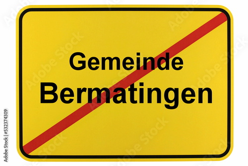 Illustration eines Ortsschildes der Gemeinde Bermatingen in Baden-Württemberg photo