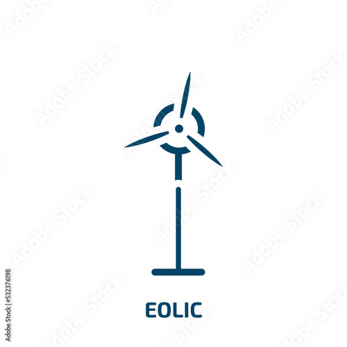 eolic icon from technology collection. Filled eolic, wind, electric glyph icons isolated on white background. Black vector eolic sign, symbol for web design and mobile apps