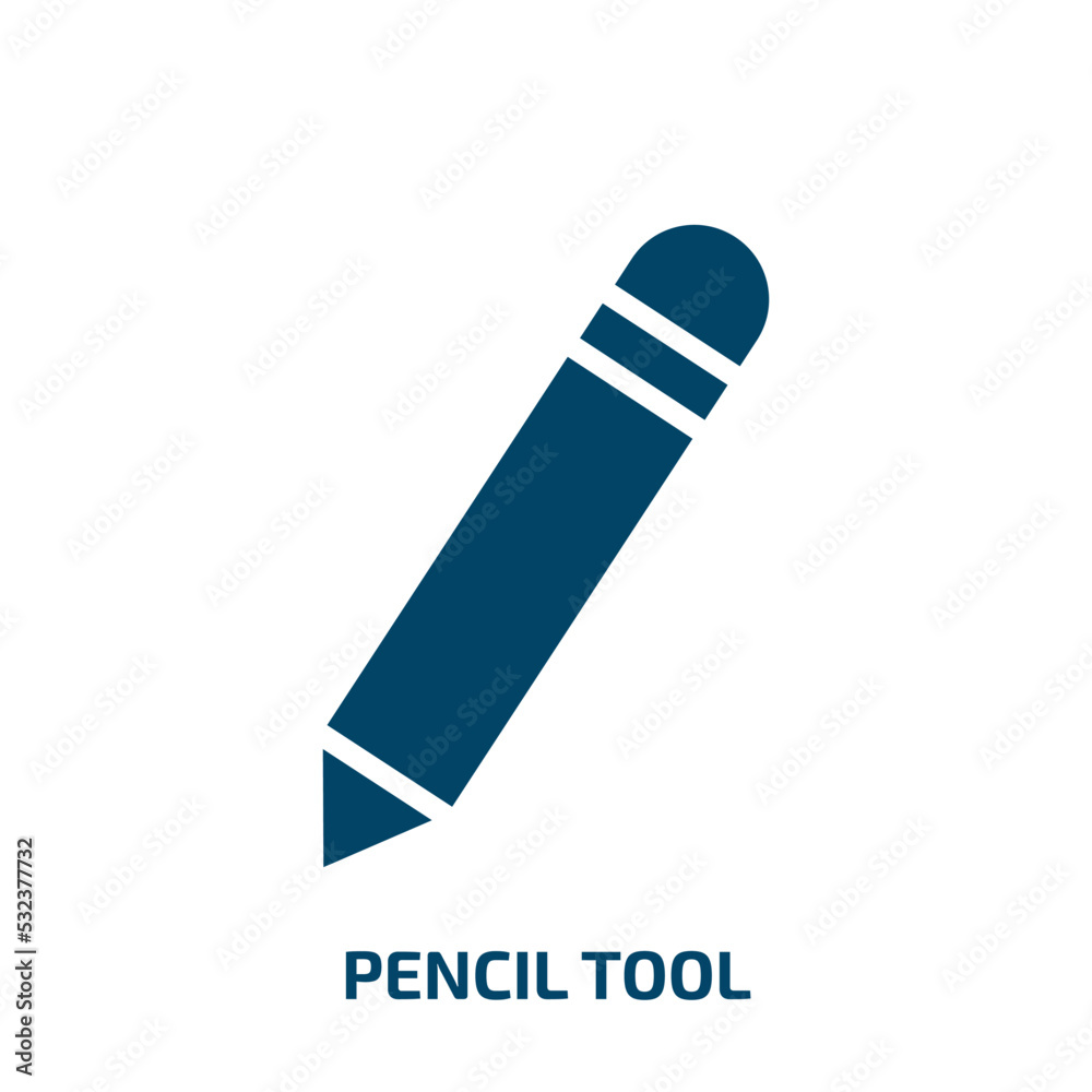 pencil tool icon from tools and utensils collection. Filled pencil tool, pencil, brush glyph icons isolated on white background. Black vector pencil tool sign, symbol for web design and mobile apps pencil tool icon from tools and utensils collection. Filled pencil tool, pencil, brush glyph icons isolated on white background. Black vector pencil tool sign, symbol for web design and mobile apps
