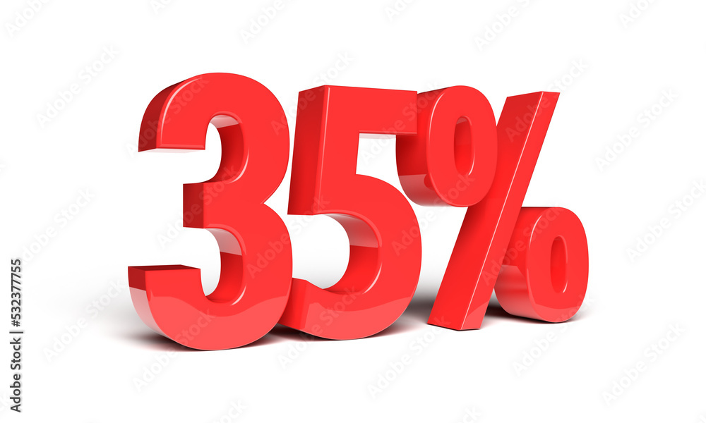 35 percent in 3d rendering isolated 35 percent in 3d rendering isolated