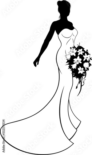 Wedding Bride Silhouette Ho...