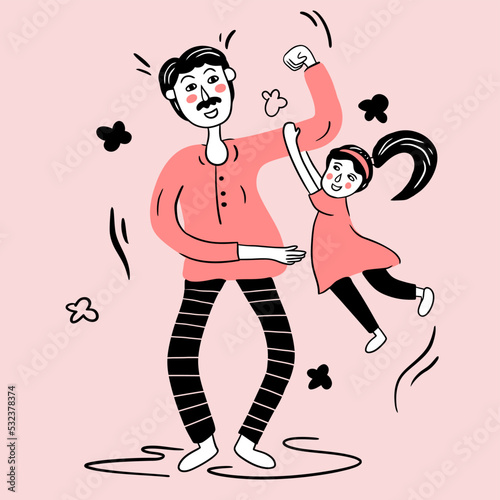 Handdrawn father's day illustration