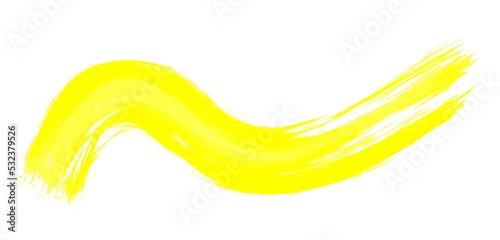 Handgemalte gelbe Pinselzeichnung - Wellenlinie