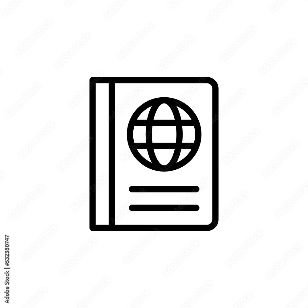 international passport icon vector illustration on white background. international passport icon vector illustration on white background.