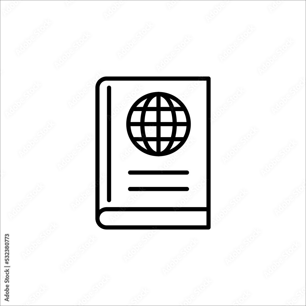 international passport icon vector illustration on white background. international passport icon vector illustration on white background.