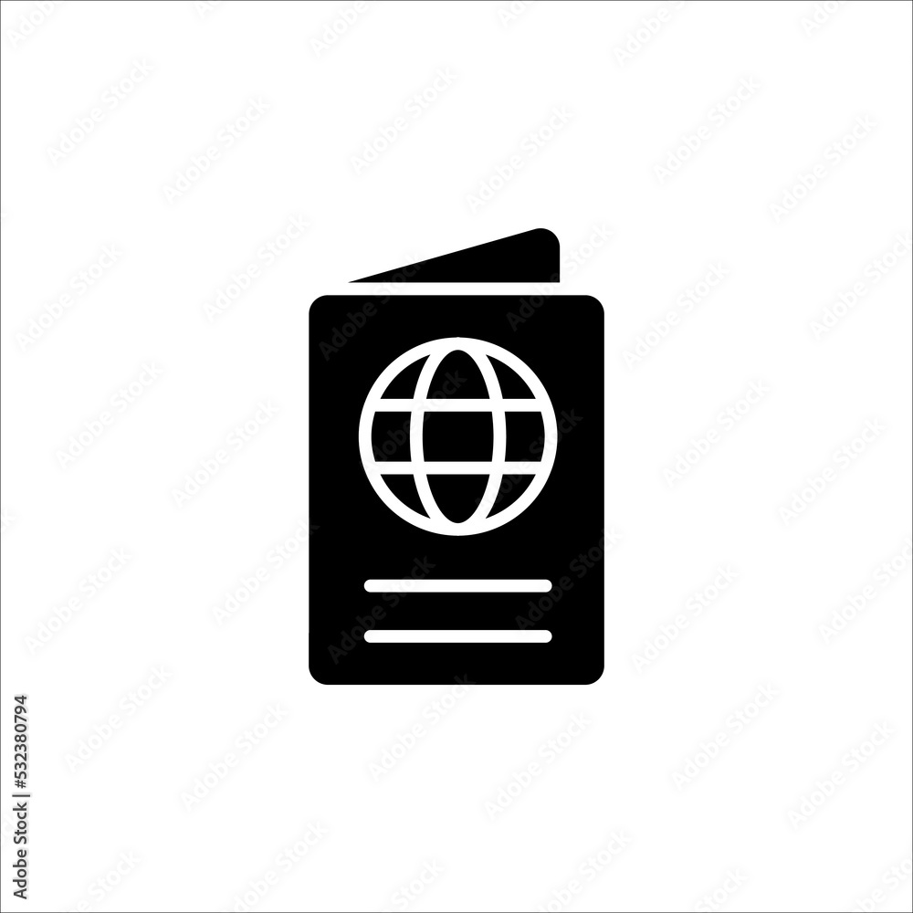 international passport icon vector illustration on white background. international passport icon vector illustration on white background.