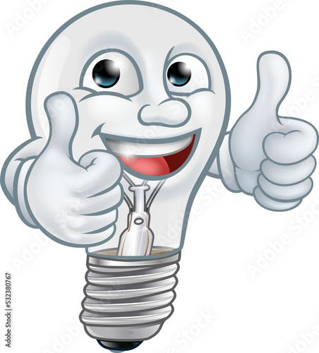 Light Bulb Cartoon Characte...