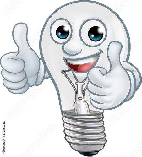 Light Bulb Cartoon Characte...
