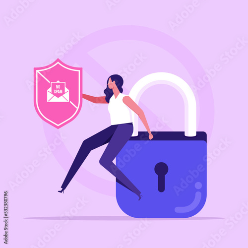 Spam filter concept. Anti malware and phishing technology concept illustration