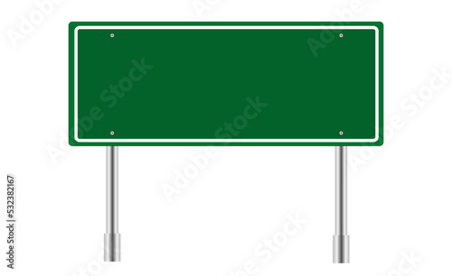 PNG. Blank green traffic road sign  isolated on transparent background. PNG illustration.
