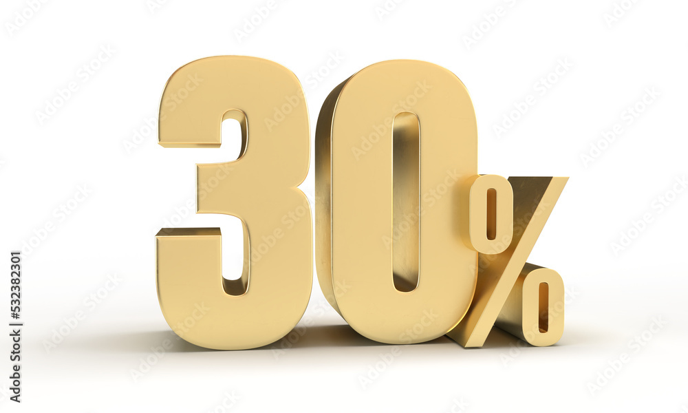30 percent in 3d rendering isolated 30 percent in 3d rendering isolated