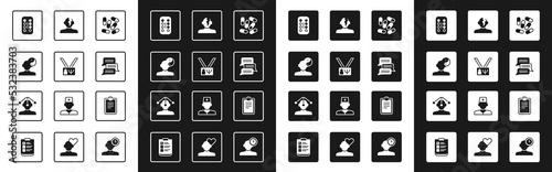 Set Medicine pill or tablet, Psychology, Yin Yang symbol, Sedative pills, Online psychological counseling, Solution problem psychology, Psychological test and Hypnosis icon. Vector