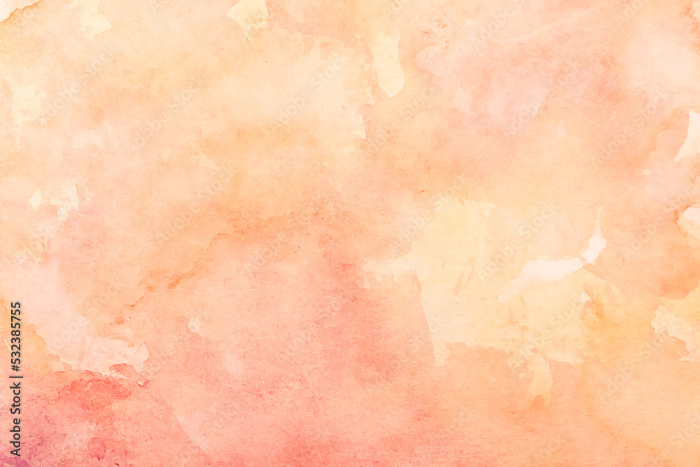 Obraz premium Abstract painted watercolor pastel pink orange decorative textured background.