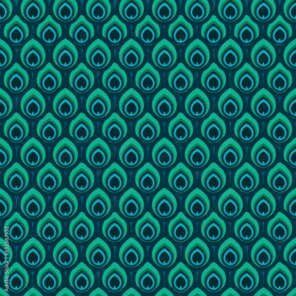 Peacock Feather Seamless Pattern Design