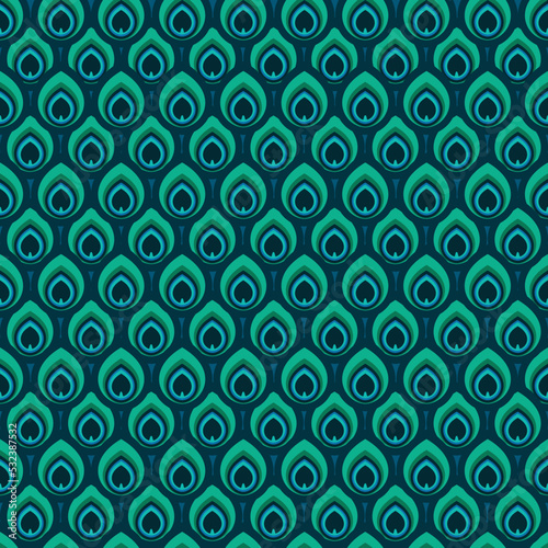 Peacock Feather Seamless Pattern Design
