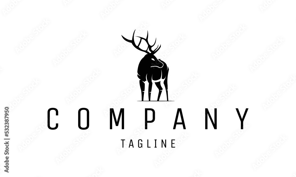 Deer logo, company logo design idea, vector illustration Stock Vector