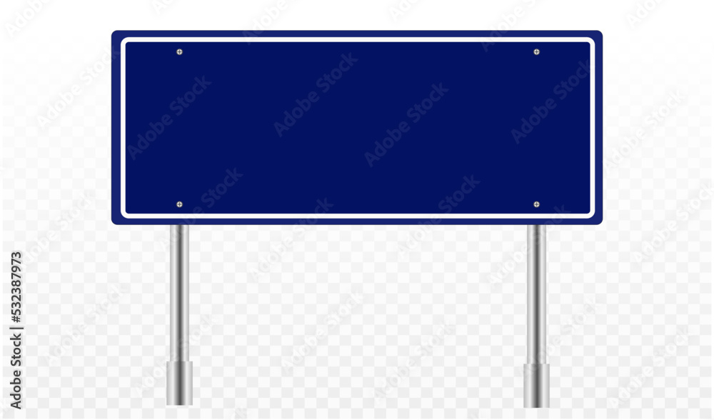 Blank Blue traffic road sign isolated on transparent background. Vector ...