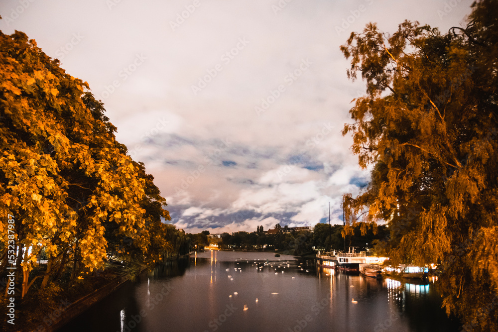 Fototapeta premium sunset over the river