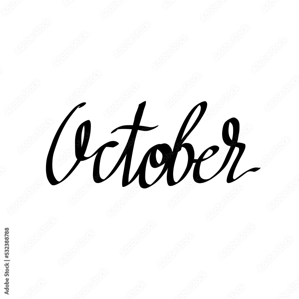 october. decorative inscription, text, month october. decorative inscription, text, month