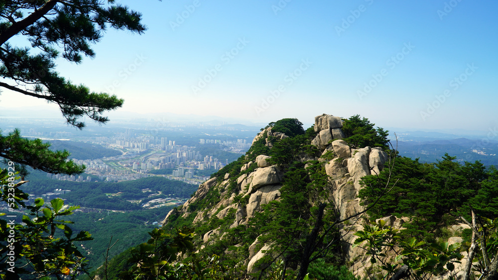 the majesty of the rocky ridge of Bukhansan Mountain