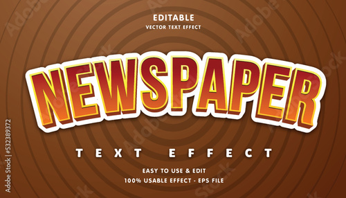 banana newspaper editable text effect with modern and simple style, usable for logo or campaign title